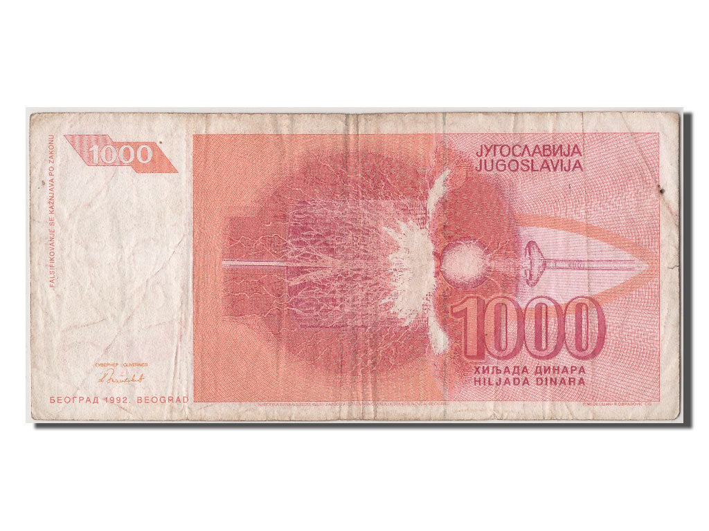 Yugoslavia, 1000 Dinara, 1992, KM #114, EF(40-45), AC 2340709