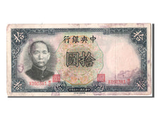 China, 10 Yüan, 1936, KM #214c, VF(20-25), X090361 W/C
