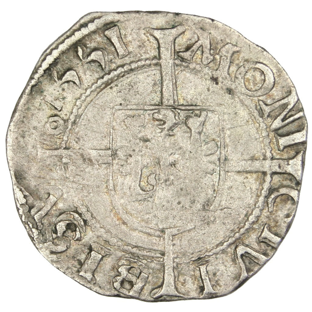 FRANCE, Demi Carolus, 1551, Besançon, VF(30-35), Silver, Boudeau #1295, 0.82