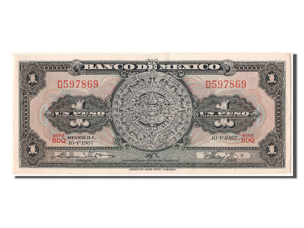 Banknote, Mexico, 1 Peso, 1967, 1967-05-10, UNC(63)