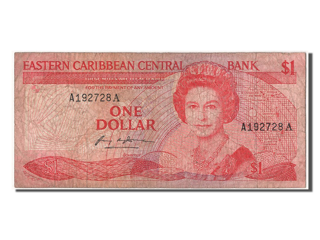 East Caribbean States, 1 Dollar, KM #21a, VF(20-25), A192728A