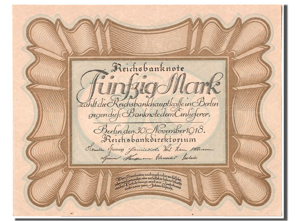 Banknote, Germany, 50 Mark, 1918, 1918-11-30, UNC(65-70)