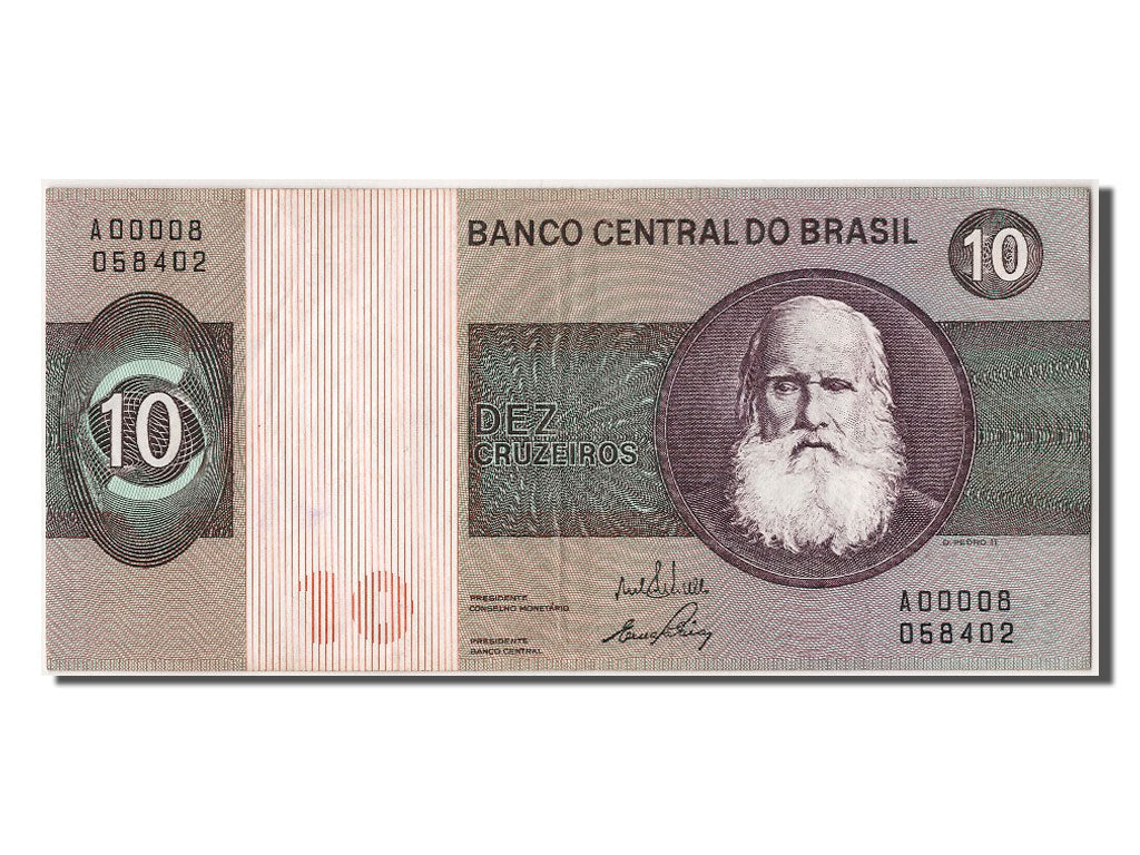 Brazil, 10 Cruzeiros, KM #193a, AU(55-58), A00008 058402