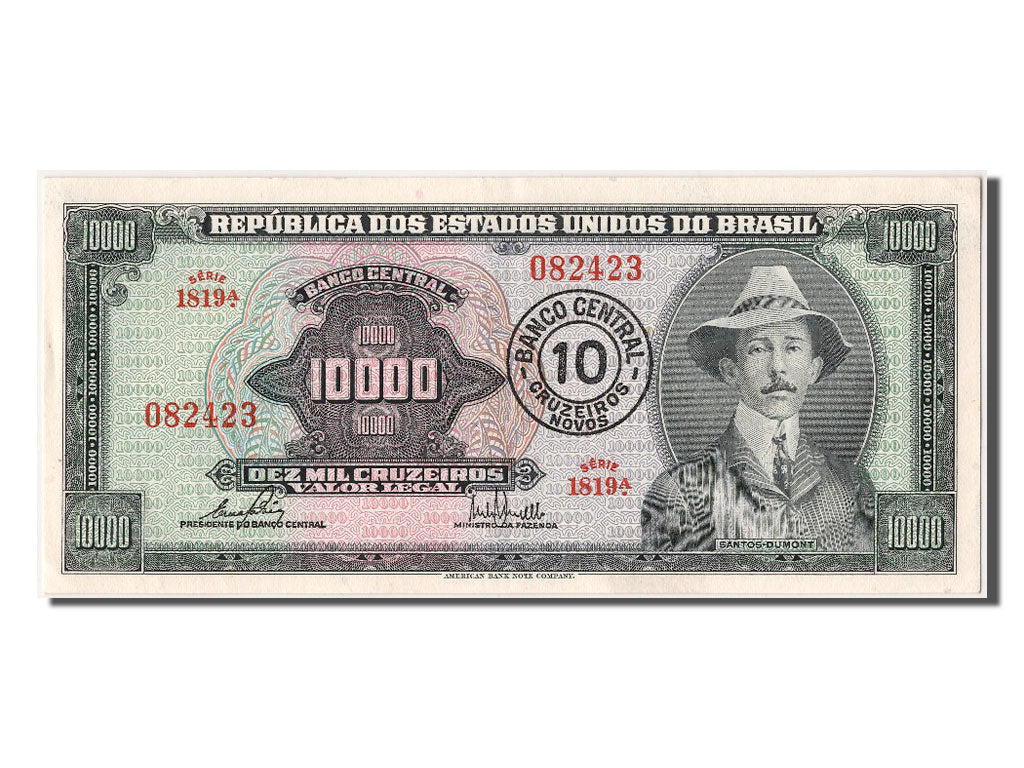 Brazil, 10 Cruzeiros Novos on 10,000 Cruzeiros, KM #189c, UNC(63), 1819A 082423