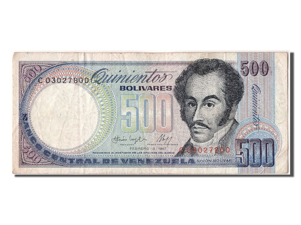 Billete, 500 Bolivares, 1987, Venezuela, 1987-02-03, BC+