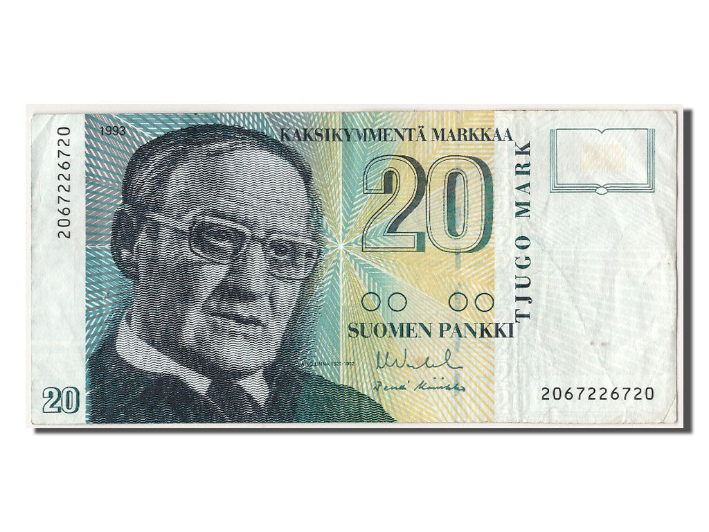 Finland, 20 Markkaa, 1993, KM #122, EF(40-45), 2067226720