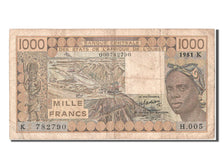West African States, 1000 Francs, 1981, KM #707Kb, VF(30-35), K 782790 H005