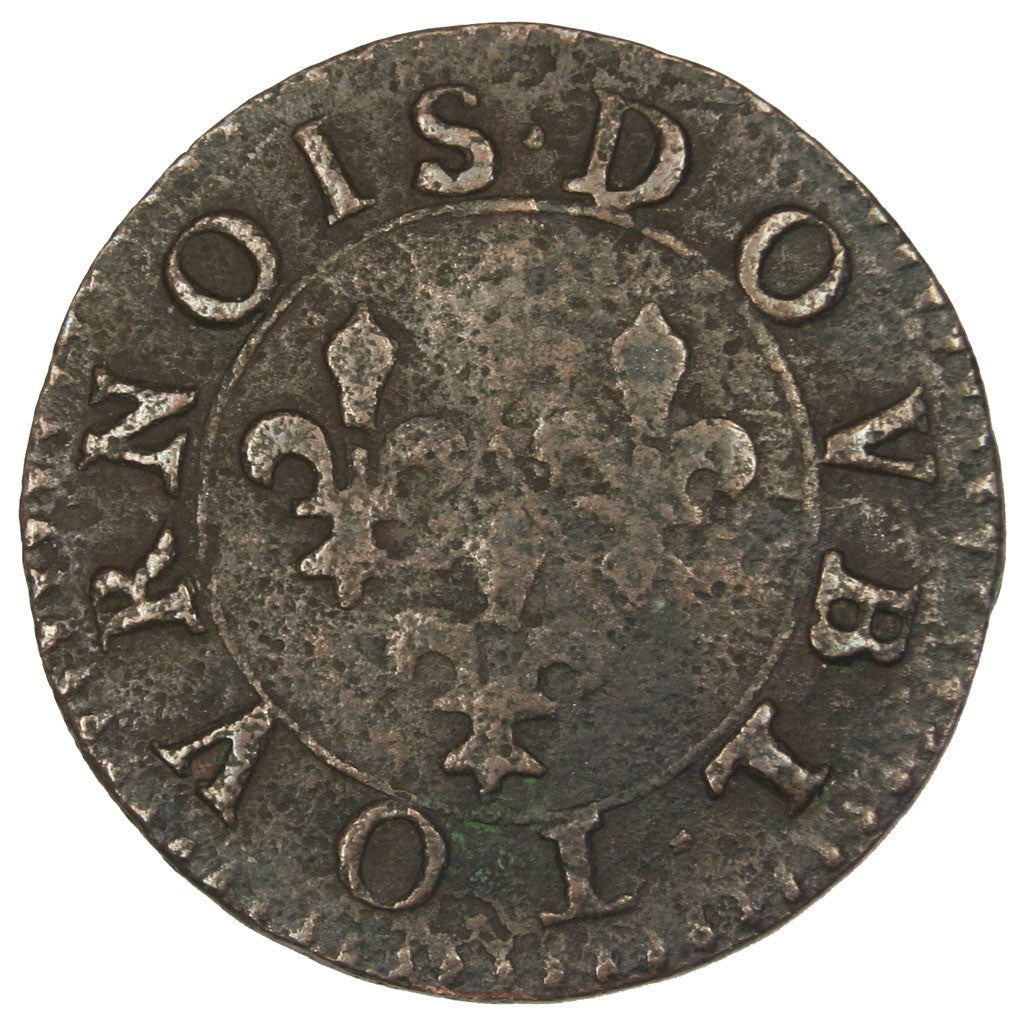 FRENCH STATES, 2 Deniers, Tournois, KM #5, VF(30-35), Copper, CGKL #654, 2.97