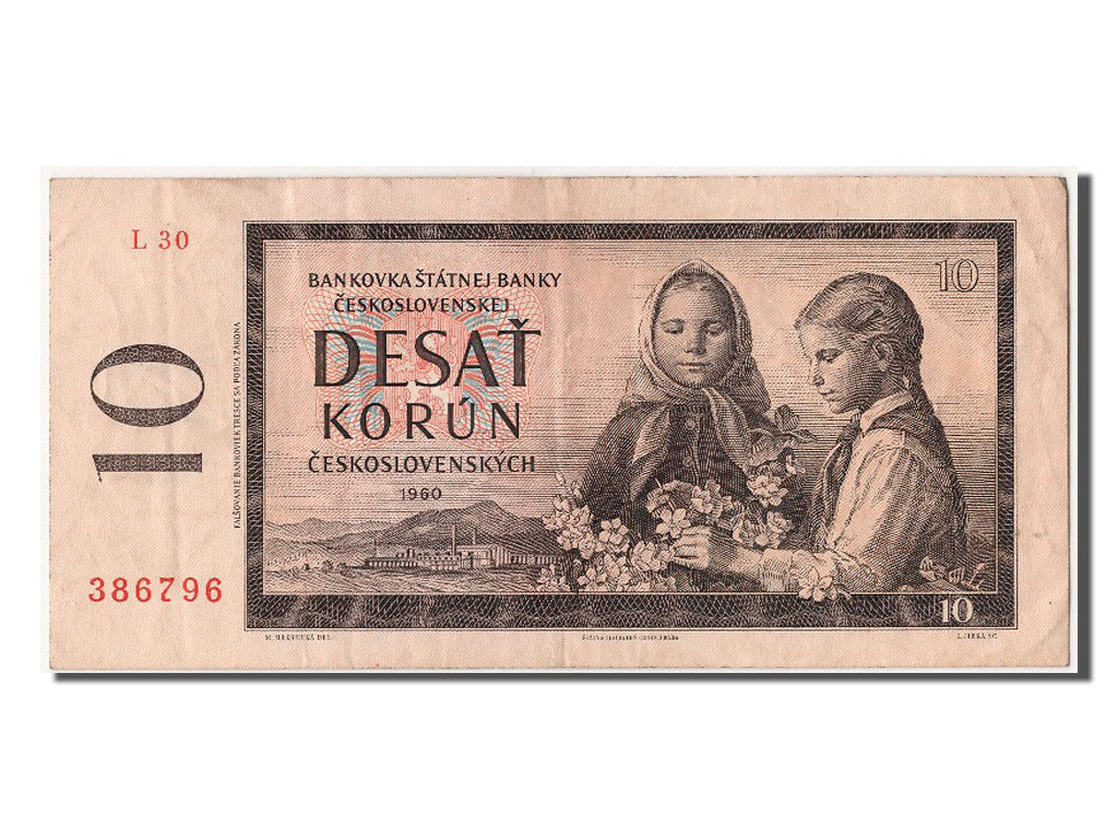 Biljet, Tsjecho-Slowakije, 10 Korun, 1960, TTB