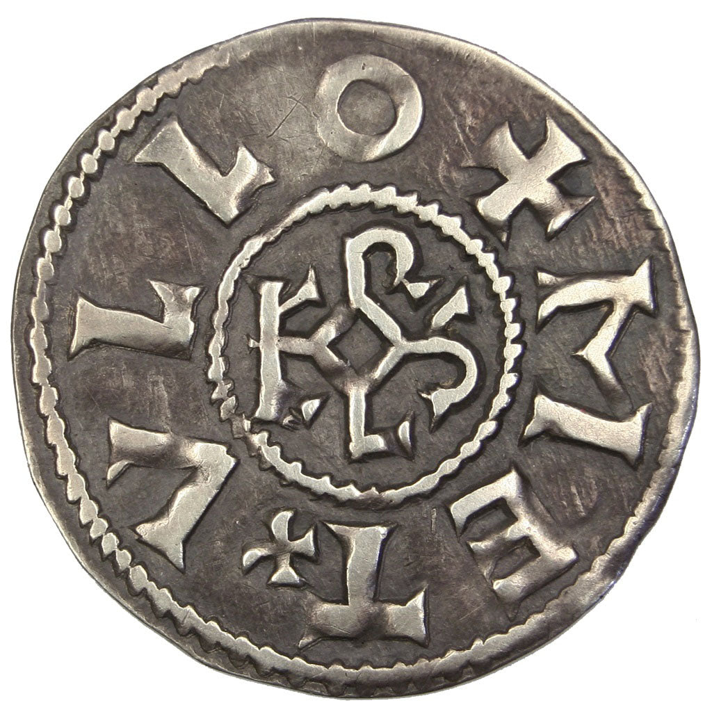 FRANCE, Denarius, Melle, AU(50-53), Silver, Prou #699, Depeyrot #627, 1.67