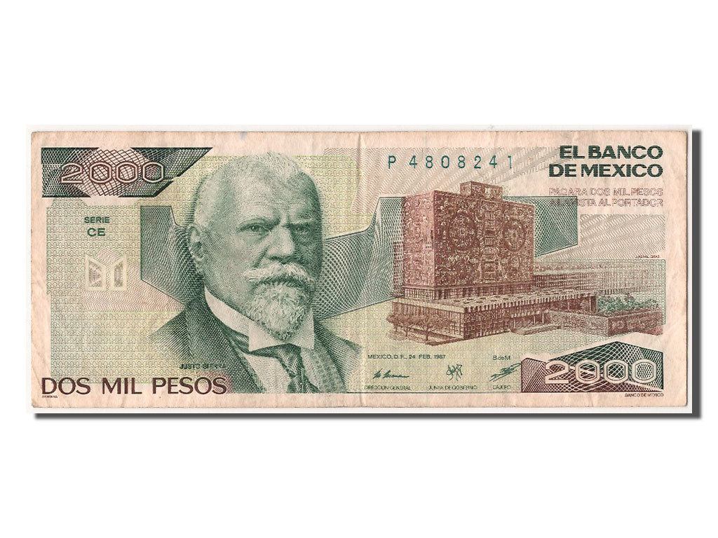 Billete, 2000 Pesos, 1987, México, MBC