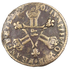 FRANCE, 6 Denarius, 1711, Aix en Provence, VF(20-25), Copper, Gadoury #85, 5.59