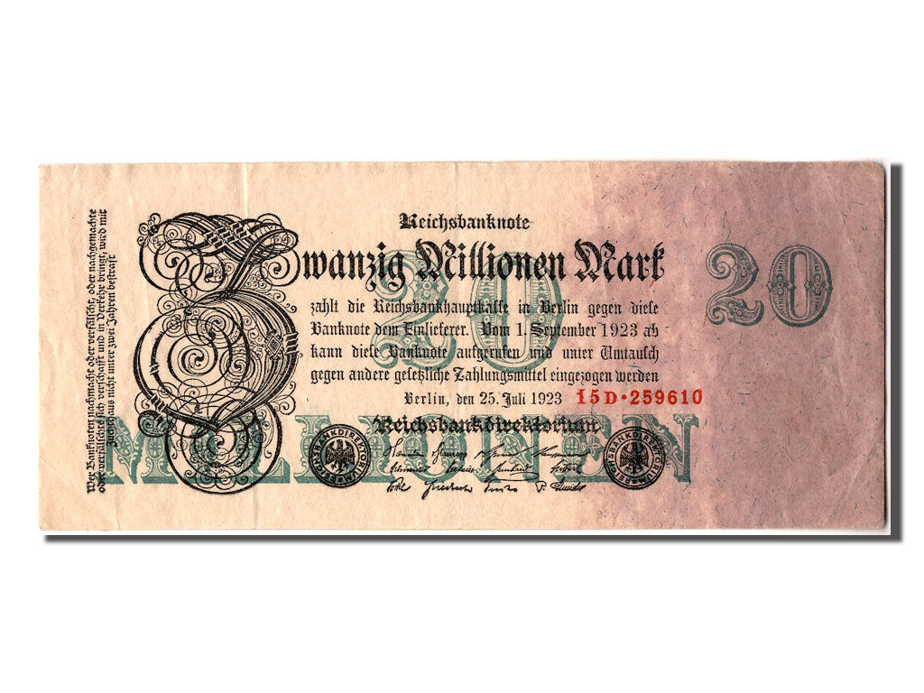 Banknote, Germany, 20 Millionen Mark, 1923, 1923-07-25, AU(55-58)