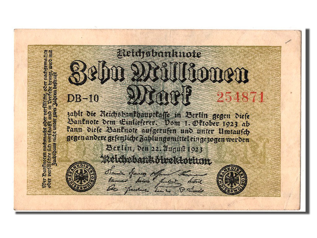 Banknote, Germany, 10 Millionen Mark, 1923, 1923-08-22, AU(55-58)