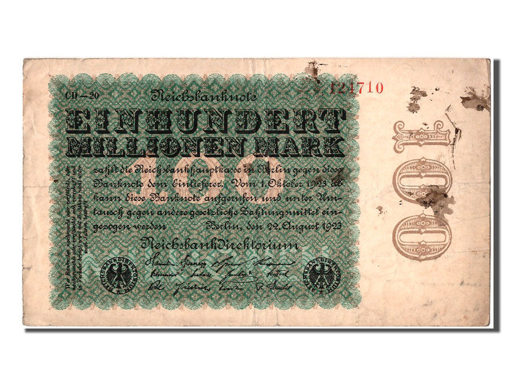 Banknote, Germany, 100 Millionen Mark, 1923, 1923-08-22, EF(40-45)