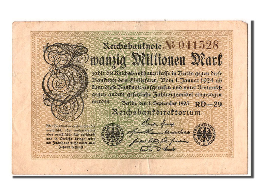 Banconote, Germania, 20 Millionen Mark, 1923, KM:108e, 1923-09-01, SPL-