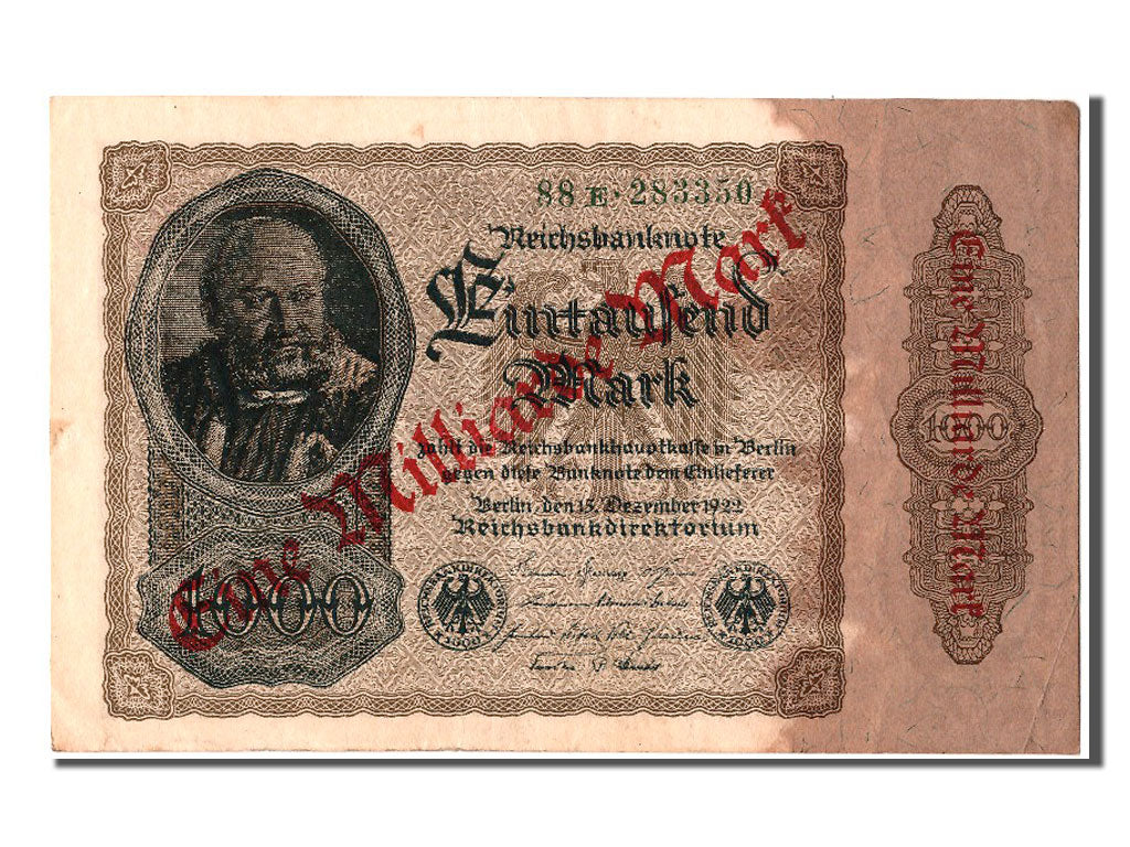 Banknote, Germany, 1 Milliarde Mark on 1000 Mark, 1922, 1922-12-15, EF(40-45)