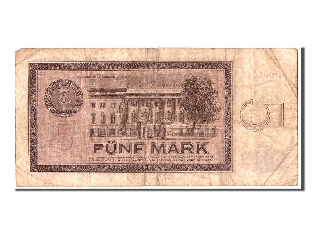 Germany - Democratic Republic, 5 Mark, 1964, KM #22a, VF(20-25), CT 606076