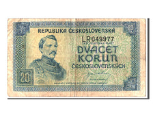 Czechoslovakia, 20 Korun, KM #61a, VF(20-25), LR 049977