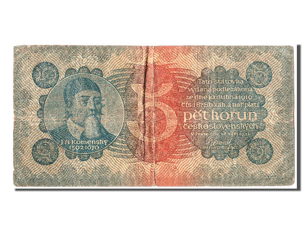 Czechoslovakia, 5 Korun, KM #15, 1921-09-28, VF(20-25)