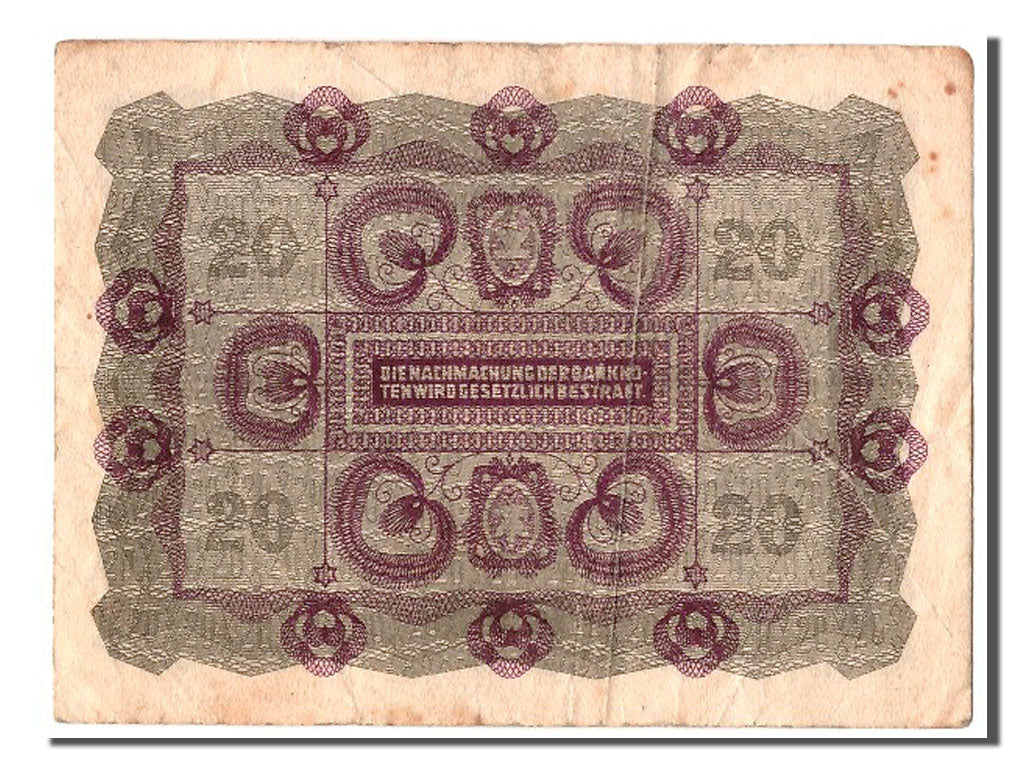 Austria, 20 Kronen, 1922, KM #76, 1922-01-02, EF(40-45), 1032 065688