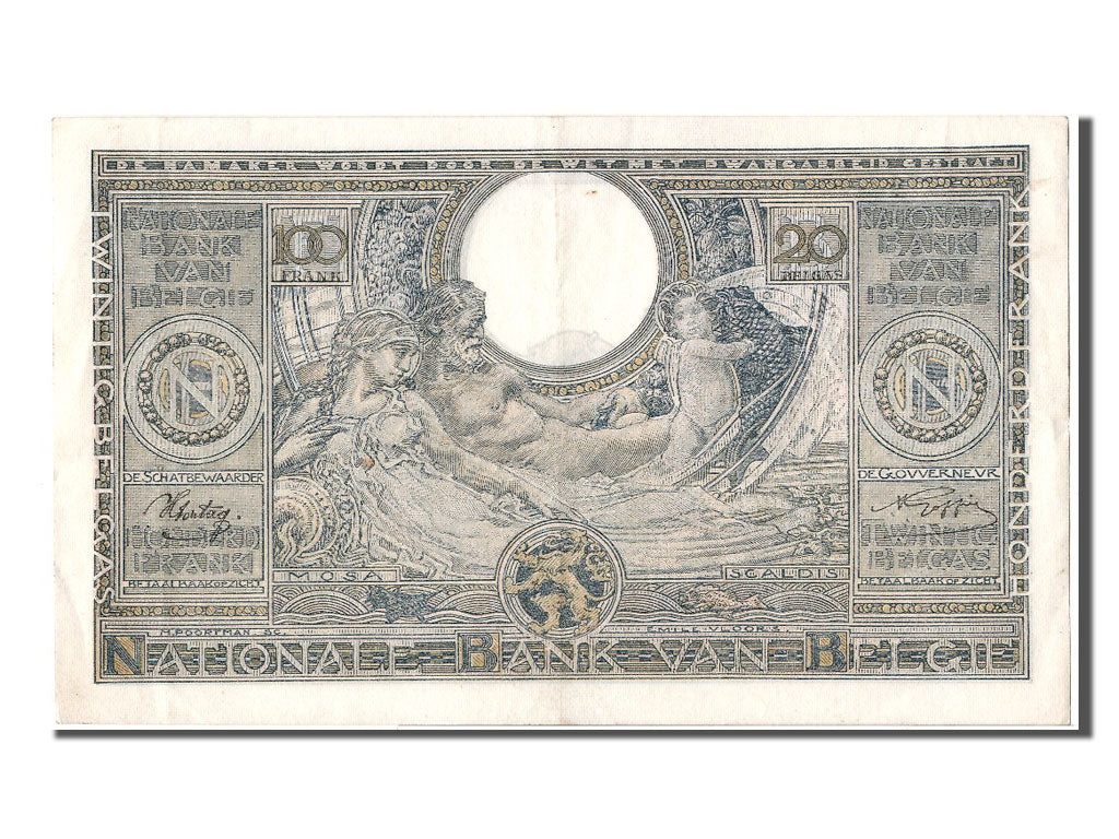 Belgium, 100 Francs-20 Belgas, 1943, KM #107, 1943-07-14, UNC(60-62),...