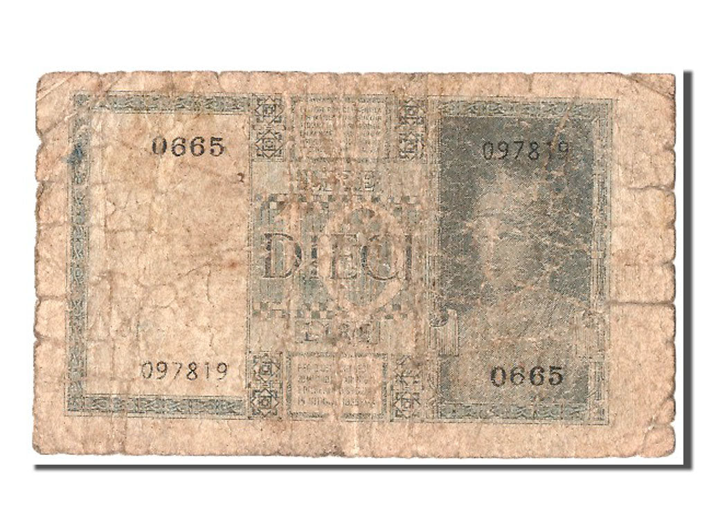 Italy, 10 Lire, 1939, KM #25c, VF(20-25), 0665 097819