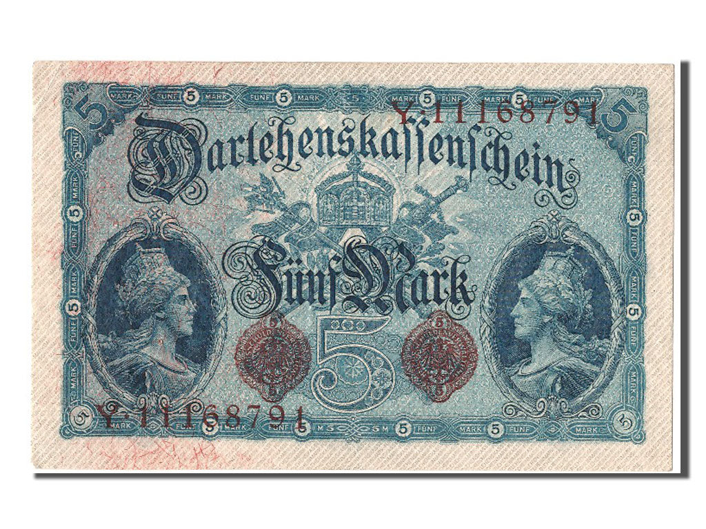Germany, 5 Mark, 1914, KM #47c, 1914-08-05, AU(55-58), Y.11168791