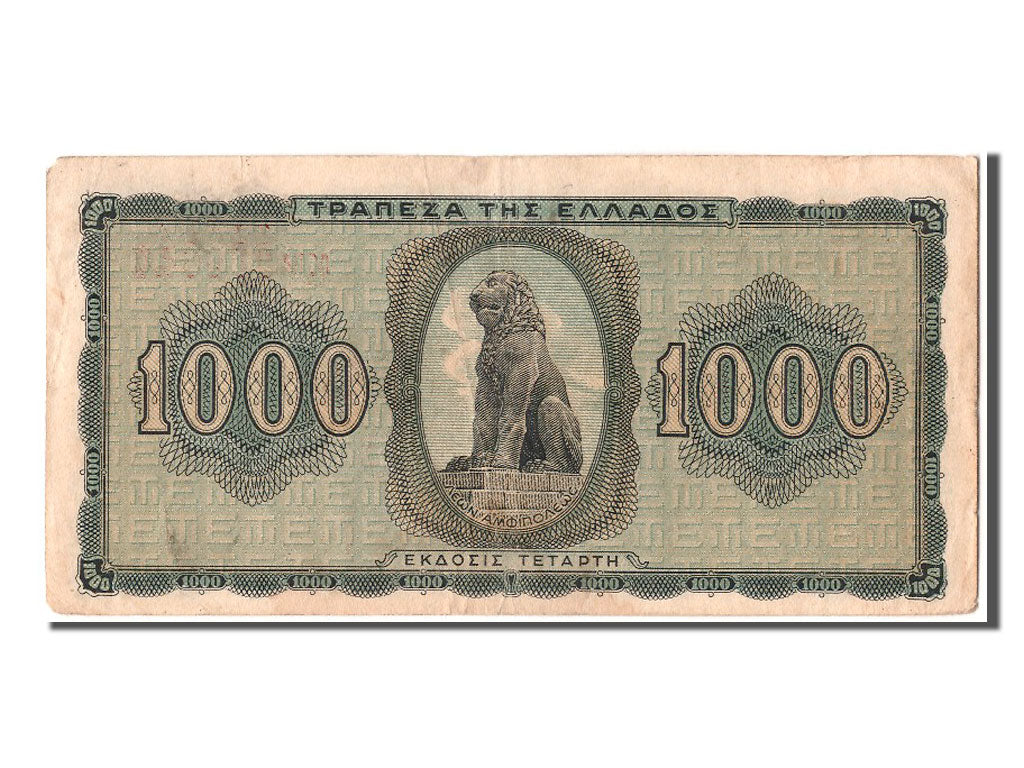 Greece, 1000 Drachmai, 1942, KM #118a, 1942-08-21, EF(40-45), KPS330643