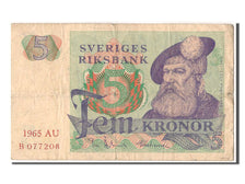 Billete, 5 Kronor, 1965, Suecia, BC+