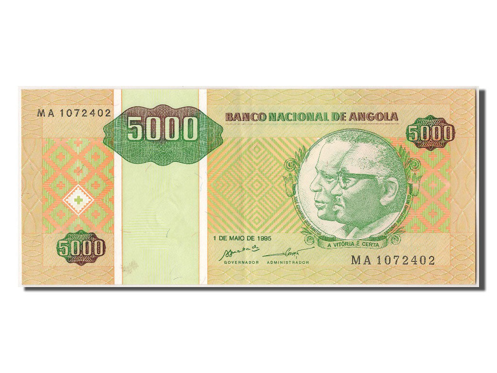 Angola, 5000 Kwanzas Reajustados, 1995, KM #136, 1995-05-01, UNC(60-62),...