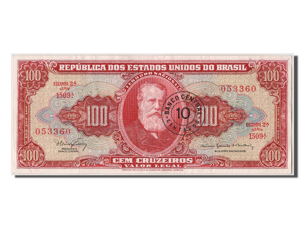 Banknote, Brazil, 10 Centavos on 100 Cruzeiros, UNC(60-62)
