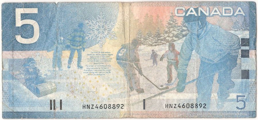 Canada, 5 Dollars, 2002, KM #101c, VF(30-35), HNZ4608892
