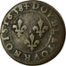 Moneta, Francia, Louis XIII, Double Tournois, 1638, MB, Rame, CGKL:520