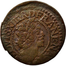 Monnaie, France, Louis XIII, Double tournois, buste laurée et drapé, Double
