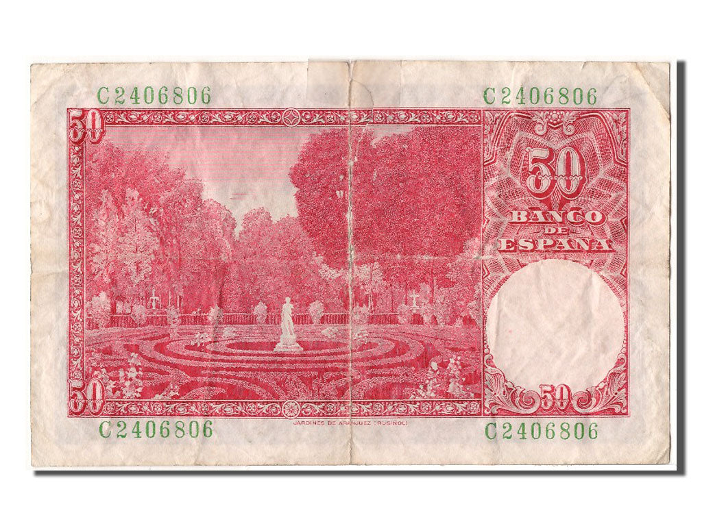 Banknote, Spain, 50 Pesetas, 1951, 1951-12-31, VF(30-35)
