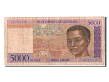Madagascar, 5000 Francs = 1000 Ariary, KM #78a, VF(20-25), A15487156