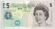 Great Britain, 5 Pounds, 2002, KM #391c, AU(55-58), JC02 063239