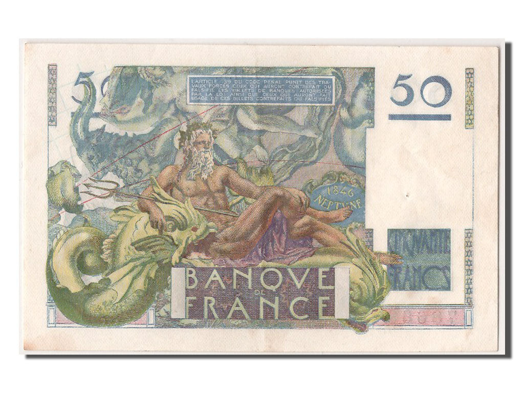 France, 50 Francs, 50 F 1946-1951 ''Le Verrier'', 1947, KM #127b, 1947-10-02,...