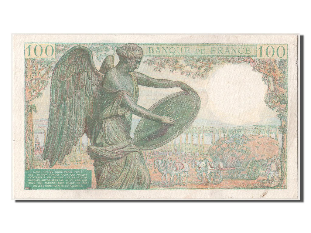 Francia, 100 Francs, 100 F 1942-1944 ''Descartes'', 1944, 1944-10-12, BB+, Fa...