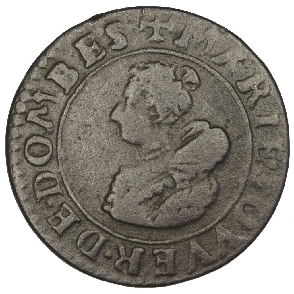 FRANCE, Double Tournois, 1623, Trévoux, VF(30-35), Copper, CGKL #728, 2.90
