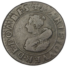 FRANCE, Double Tournois, 1623, Trévoux, VF(30-35), Copper, CGKL #728, 2.90