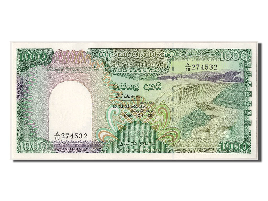 Banknot, Sri Lanka, 1000 Rupees, 1990, 1990-04-05, UNC(63)