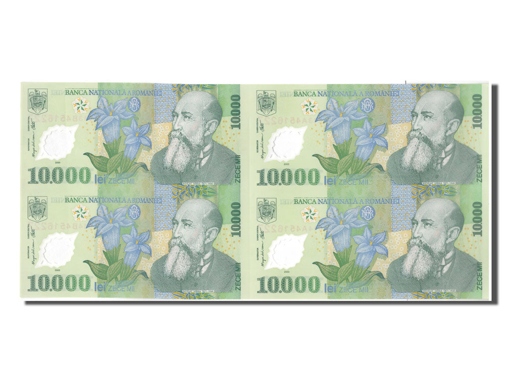 Romania, 10,000 Lei, 2000, KM #112b, UNC(65-70), 013A/013B/014A/014B 4516227