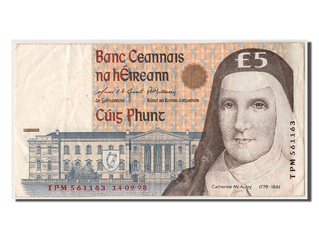 Ireland - Republic, 5 Pounds, 1998, KM #75b, 1998-09-14, EF(40-45)