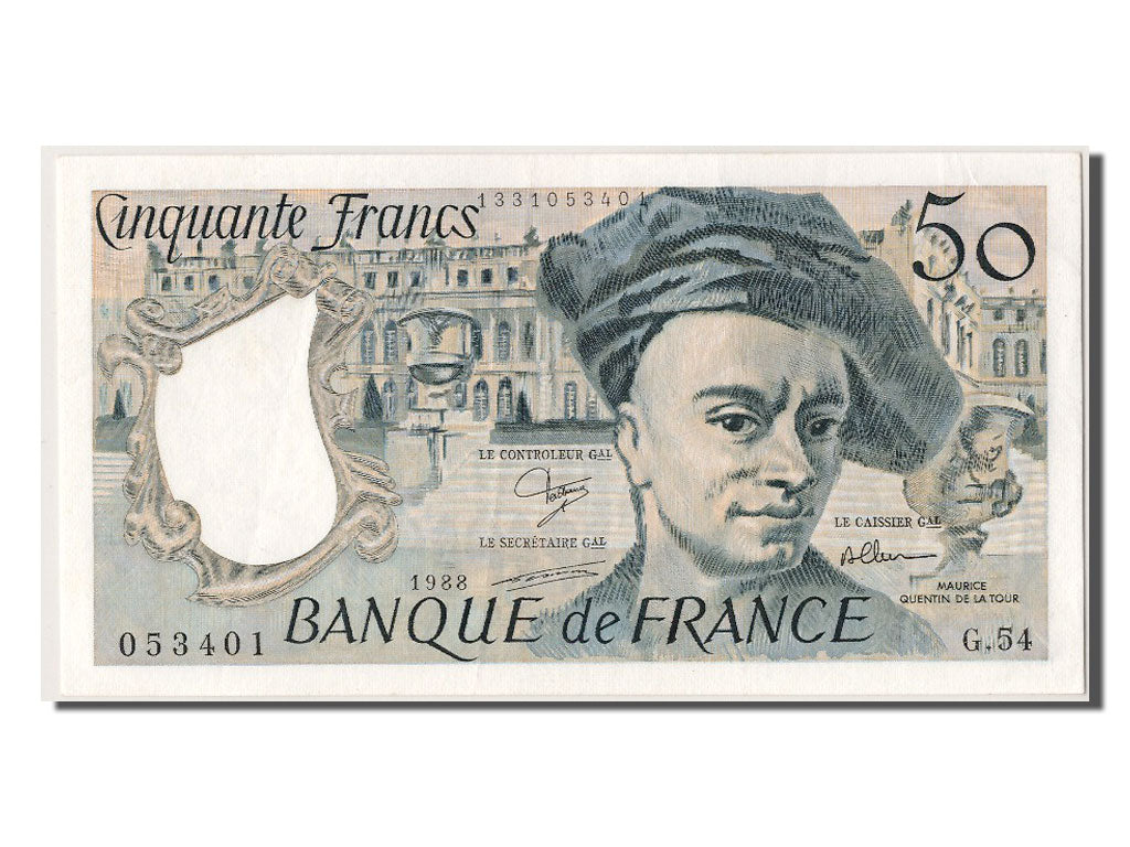 Biljet, Frankrijk, 50 Francs, 50 F 1976-1992 ''Quentin de La Tour'', 1988, SUP