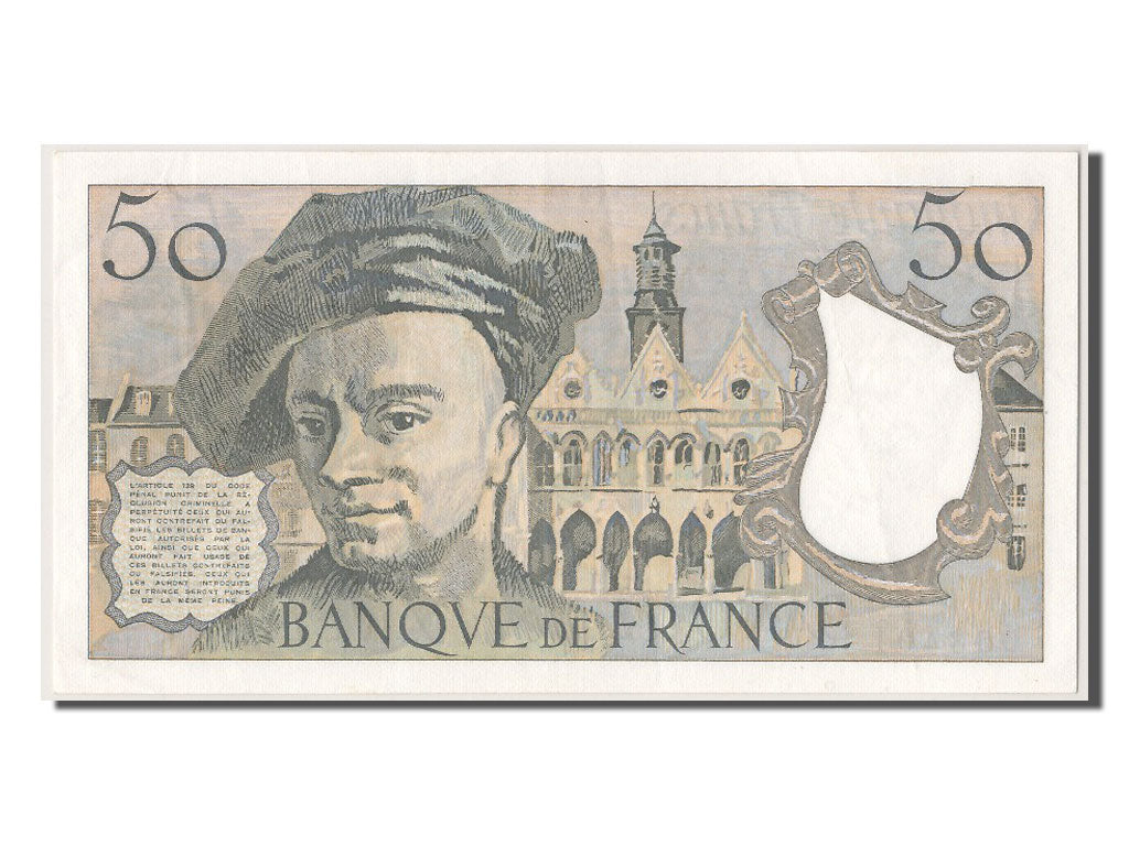 Biljet, Frankrijk, 50 Francs, 50 F 1976-1992 ''Quentin de La Tour'', 1988, SUP