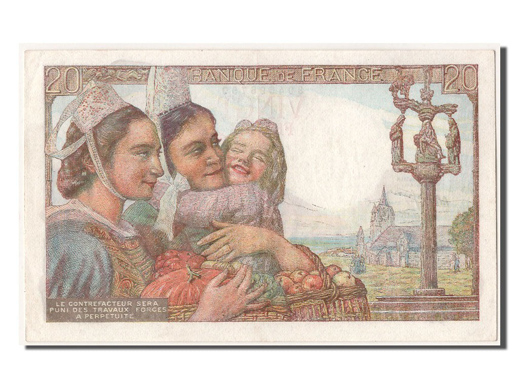 Billete, Francia, 20 Francs, 20 F 1942-1950 ''Pêcheur'', 1947, 1947-01-09, EBC