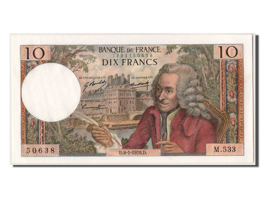 Francia, 10 Francs, 10 F 1963-1973 ''Voltaire'', 1970, KM:147c, 1970-01-08, S...