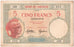 Biljet, Franse kust van Somalië, 5 Francs, 1936, TTB+
